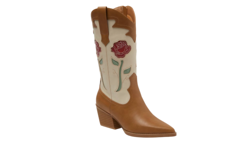 cowboy boots with rose design