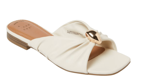 cream slide-on sandals