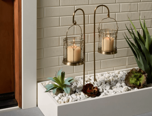 outdoor stake candle lanterns