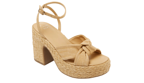 raffia block platform sandals