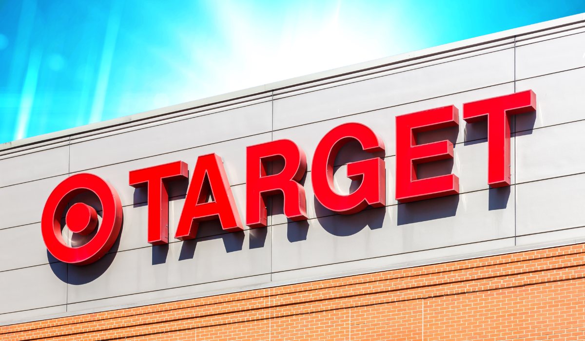 Target store with a blue light background