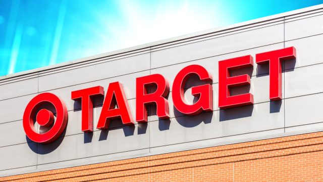 Target store with a blue light background