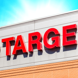 Target store with a blue light background