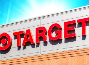 Target store with a blue light background