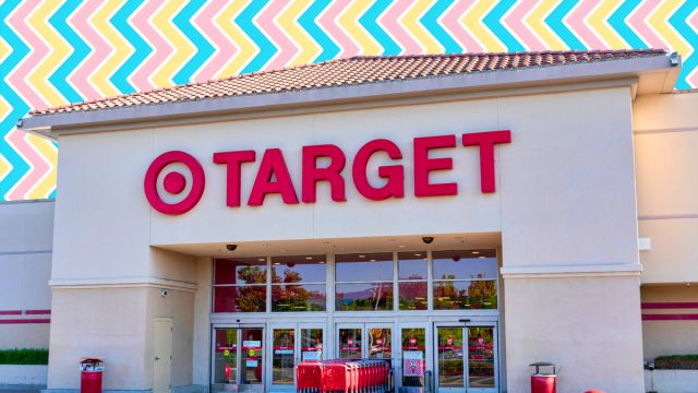 Target store with a pastel zigzag background