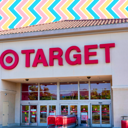 Target store with a pastel zigzag background