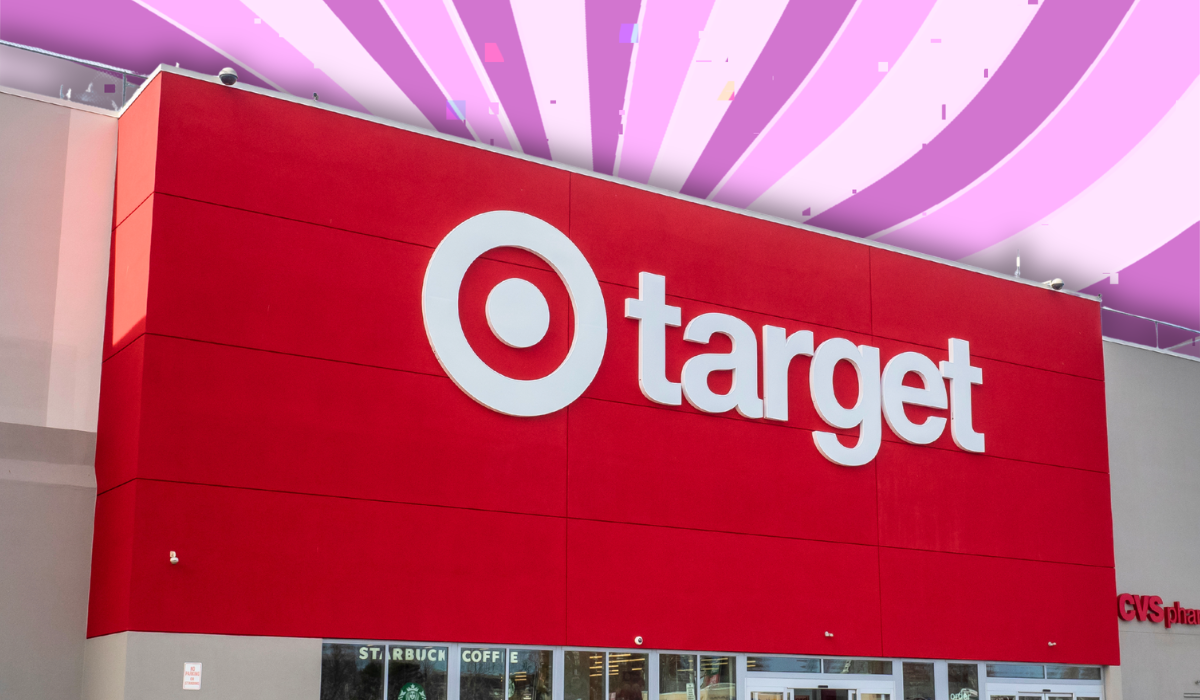 Target store with a purple background
