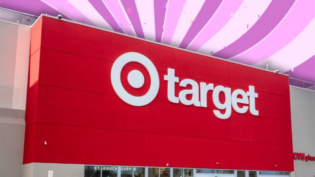 Target store with a purple background