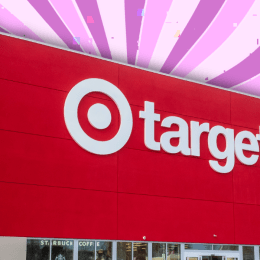 Target store with a purple background