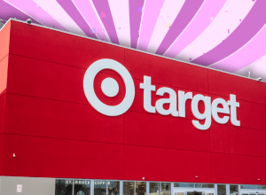 Target store with a purple background