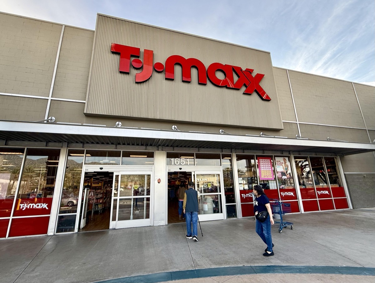 BURBANK CA - FEBRUARY 24 2026: A Customer Enters a TJ Maxx Store in February 2026 in Burbank.