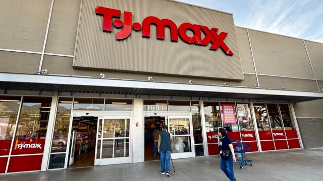 BURBANK CA - FEBRUARY 24 2026: A Customer Enters a TJ Maxx Store in February 2026 in Burbank.