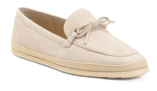 beige loafers