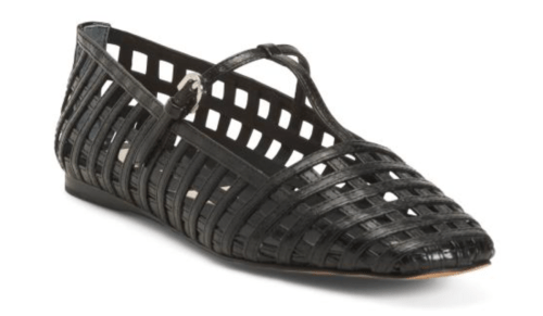 black woven flats
