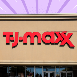 T.J. Maxx store with a light purple background