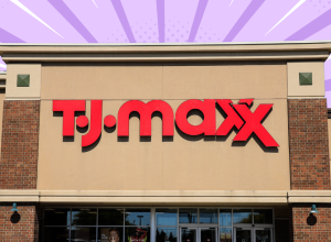 T.J. Maxx store with a light purple background
