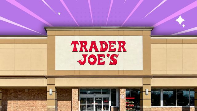 Trader Joe's store with a purple background