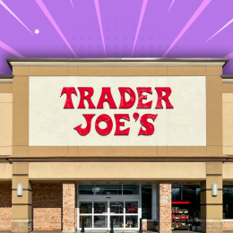 Trader Joe's store with a purple background