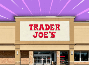 Trader Joe's store with a purple background