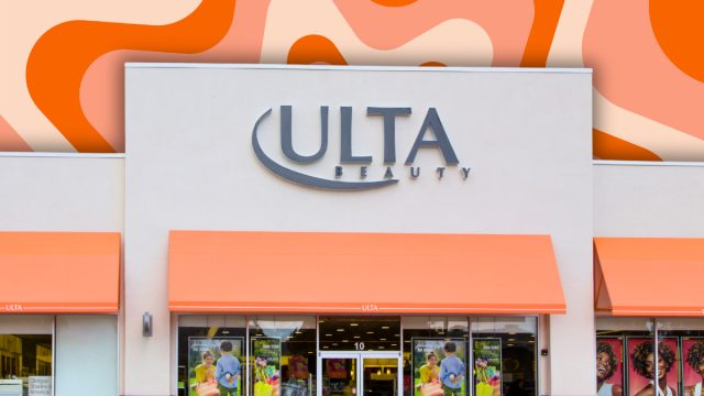 Ulta Beauty store with an orange background