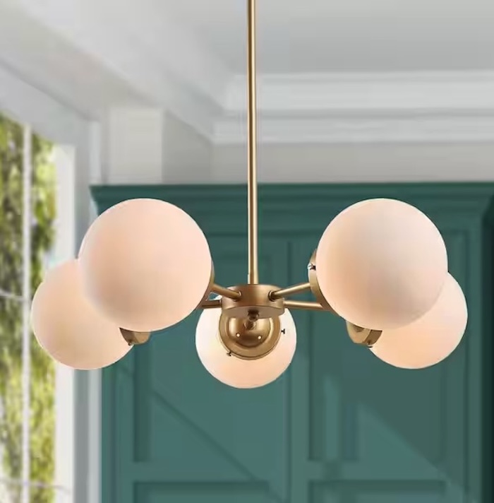 Uolfin 5-Light Gold Sputnik Chandelier