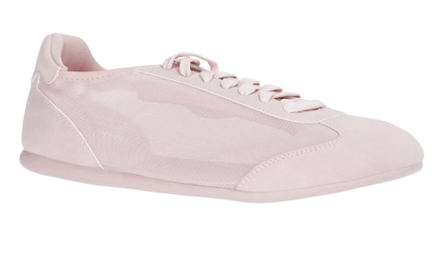 blush pink mesh sneakers