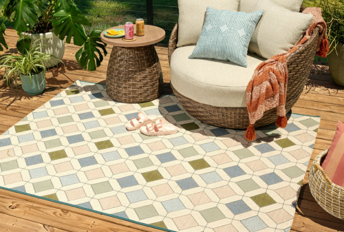 muted colors outdoor rug