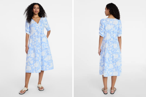 front and back of a light blue sundress