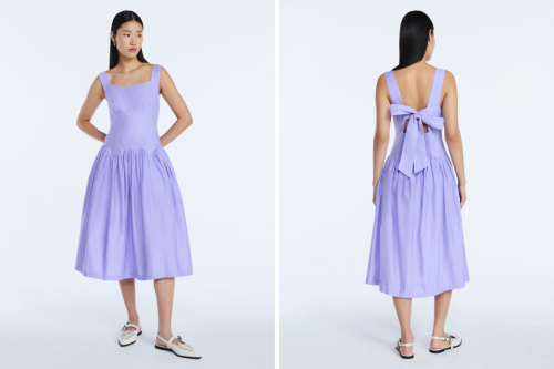 front and back of a light purple sundress