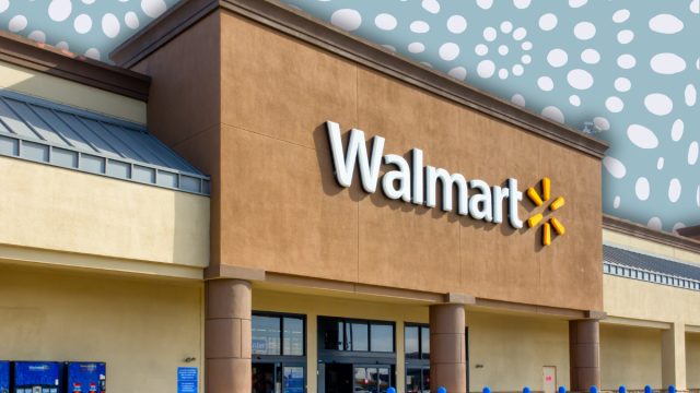 Walmart store with a light blue and white background