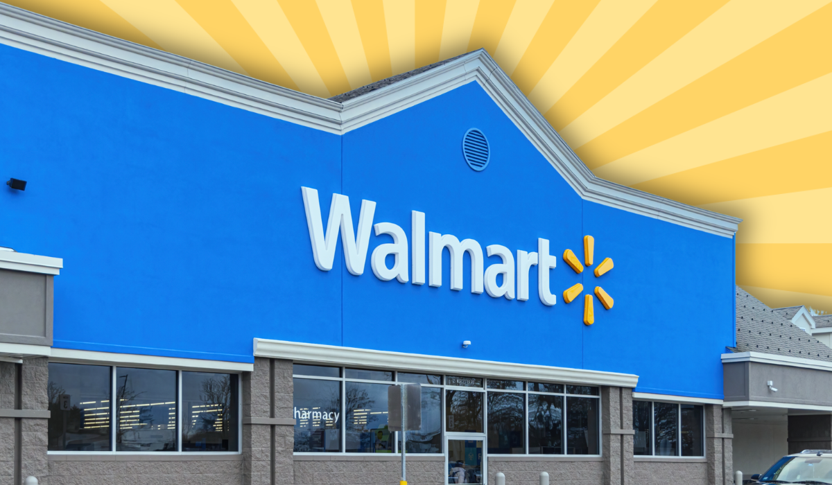 Walmart store with a pale yellow background