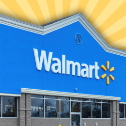 Walmart store with a pale yellow background