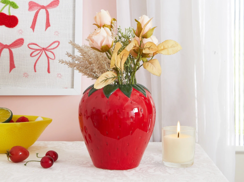 strawberry ceramic vase