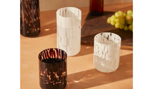 black and white tortoise drinking glasses