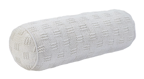 white knit bolster pillow
