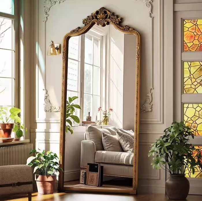 XRAMFY Antique Gold Full Length Floor Mirror