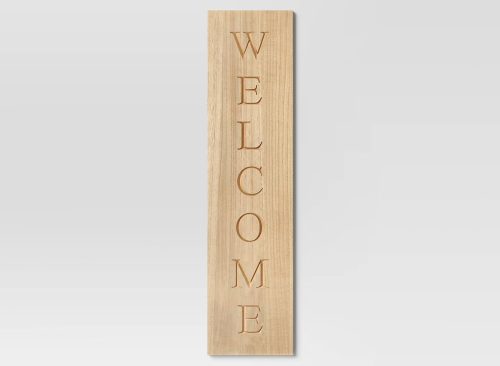 40"x10" Reversible Wood Leaner - Threshold™: Farmhouse Style MDF Vertical Decor with Rustic Quote Adage Saying