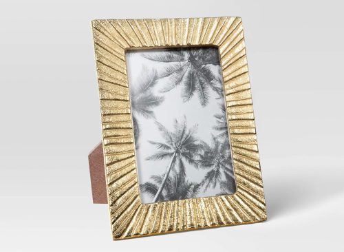 4"x6" Cast Aluminum Texture Metal Table Frame Brass - Threshold™: Easel Back, Modern Decor