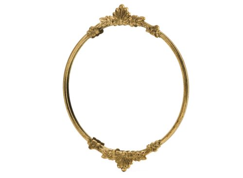 A&B HOME 18.75in Gold Tome Iron Frame Round Mirror Tray