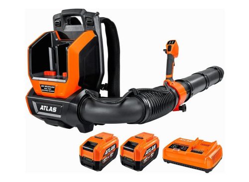 ATLAS 80V Dual-Port Backpack Blower Kit with Two 4 Ah Batteries and 5A Rapid Charger