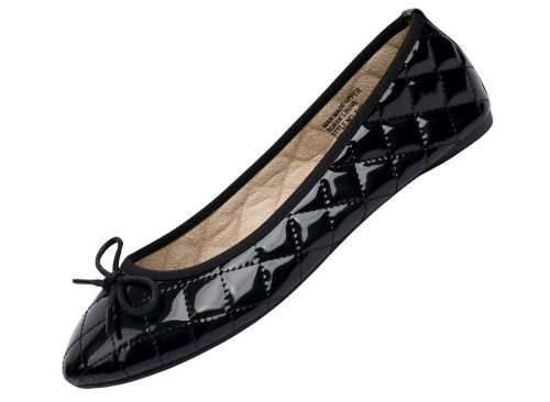 Alpine Swiss Women's Aster Ballet Flats Patent Leather Slip-On Shoes Quilted Pillow Stitch Rounded Toe Everyday Comfortable Fashion Footwear