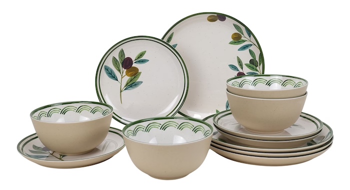 Better Homes & Gardens 12-Piece Olive Dinnerware Set