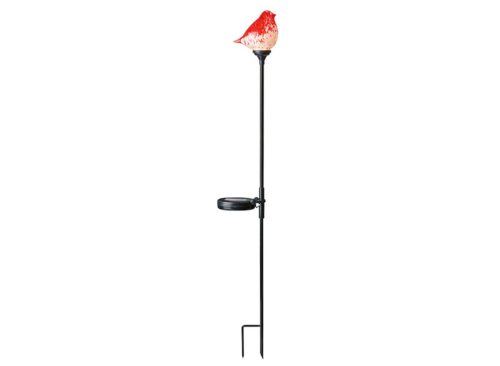 Belavi Solar Glass Stake, Red Bird