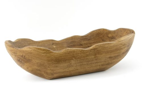 Better Homes & Gardens Indoor Carved Mid-Tone Brown Wood Decorative Dough Bowl