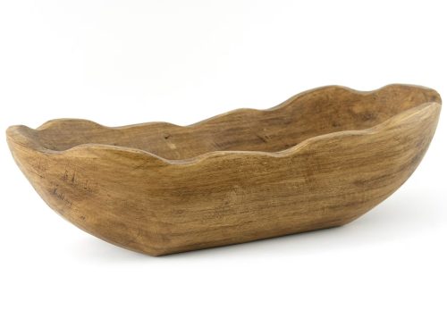 Better Homes & Gardens Indoor Carved Mid-Tone Brown Wood Decorative Dough Bowl