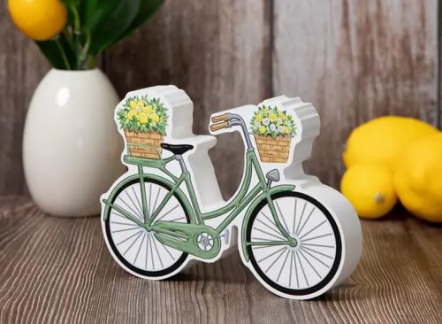 Bike With Flowers & Lemons Wood Decor