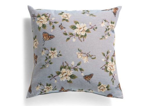 CANAAN Made In Usa 22x22 Flutter Butterfly Floral Tapestry Pillow