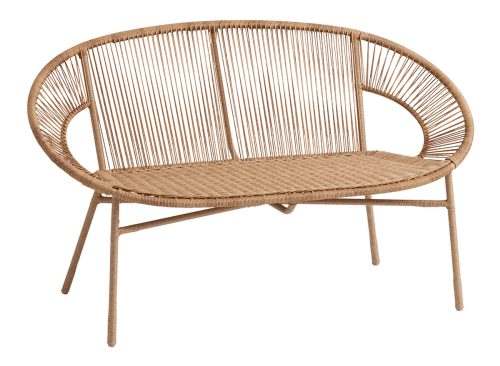 Camden Rounded Natural All Weather Wicker Outdoor Bench
