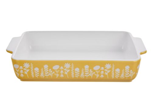 Ceramic Baking Dish with Floral Design, 12.5 Inch, Assorted