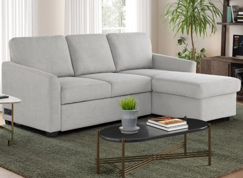 Coddle Cameron Convertible Sofa with Reversible Chaise and Storage, Beige